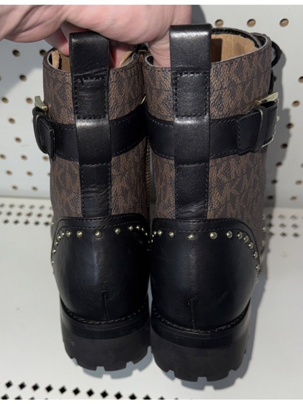 Michael Kors Kincaid Womens Leather Lace Up Fashion Boots Booties Size 9 Brown - Picture 3 of 9